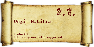 Ungár Natália névjegykártya